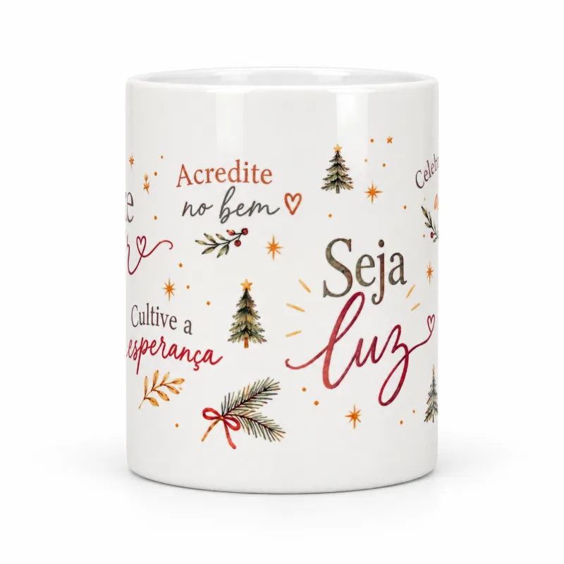 Caneca Natalina Mensagens Positivas