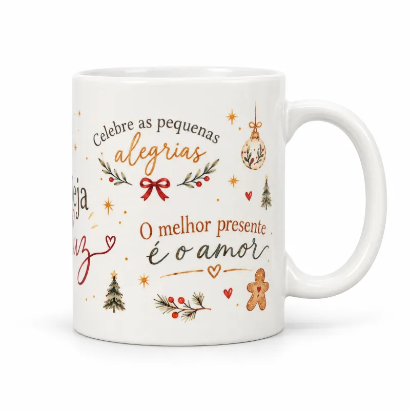 Caneca Natalina Mensagens Positivas