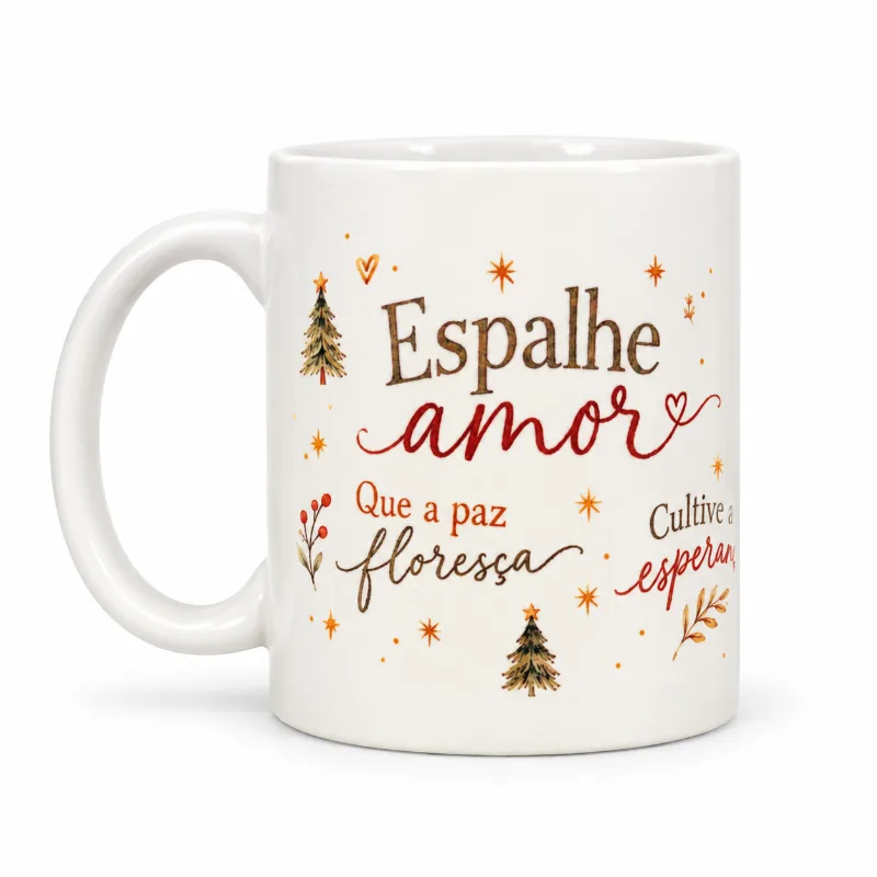 Caneca Natalina Mensagens Positivas